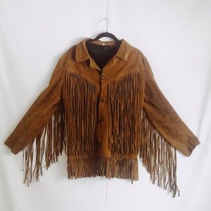 Vintage 1970’s brown suede fringe jacket